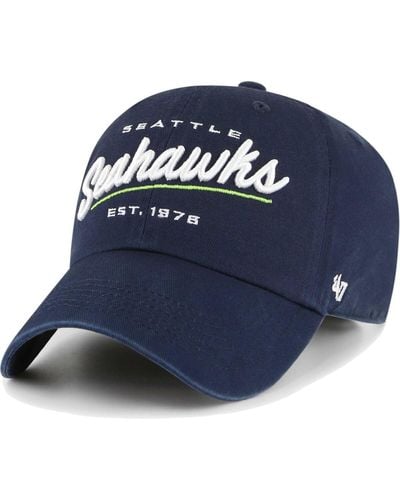 '47 College Seattle Seahawks Sidney Clean Up Adjustable Hat - Blue