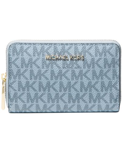 MICHAEL KORS: wallet for woman - Sky Blue  Michael Kors wallet 34F9SAFW4L  online at