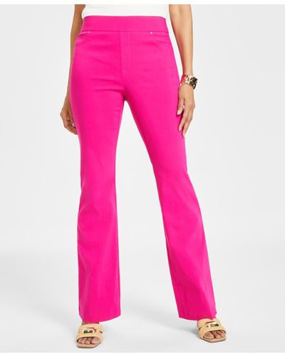INC International Concepts High-rise Pull-on Flare-leg Pants - Pink