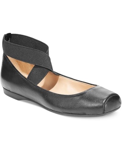 Jessica Simpson Mandalaye Elastic Criss-cross Ankle Strap Ballet Flats - Black