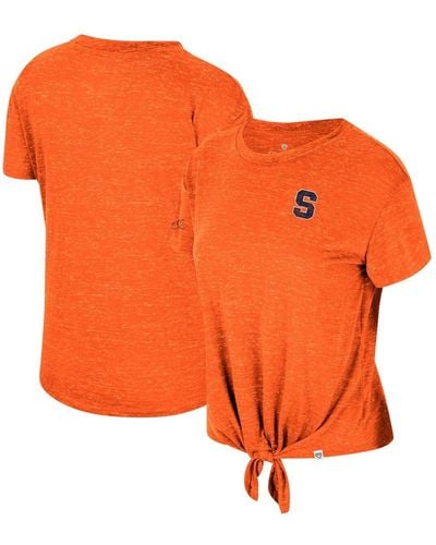 Colosseum Athletics Distressed Syracuse Finalists Tie-front T-shirt - Orange