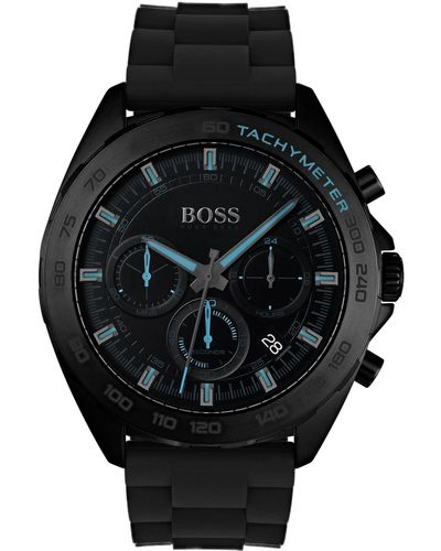 BOSS Intensity Chronograph Silicone Strap Watch - Black