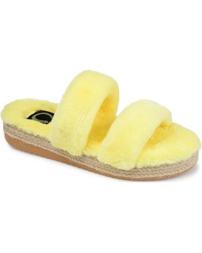 Journee Collection Relaxx Espadrille Slippers - Yellow