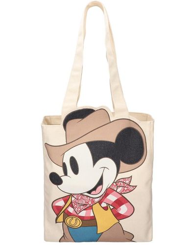Loungefly Mickey Mouse Western Canvas Tote Bag - White