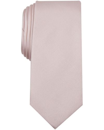 Alfani Solid Texture Slim Tie - Pink