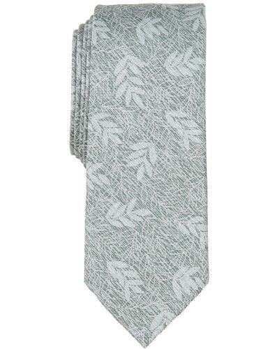 BarIII Ocala Skinny Floral Tie - Gray