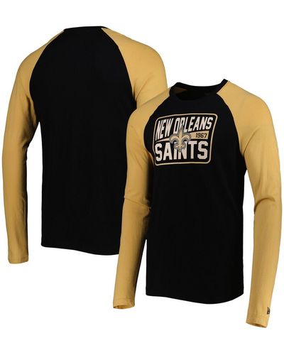 KTZ New Orleans Saints Current Raglan Long Sleeve T-shirt - Black