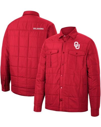 Colosseum Athletics Oklahoma Sooners Detonate Quilted Full-snap Jacket - Red