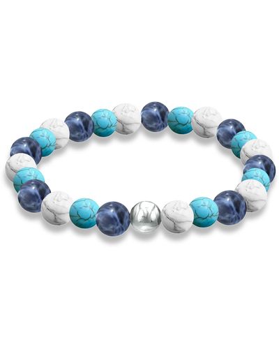 Macy's Genuine Stone Bead Stretch Bracelet - Blue