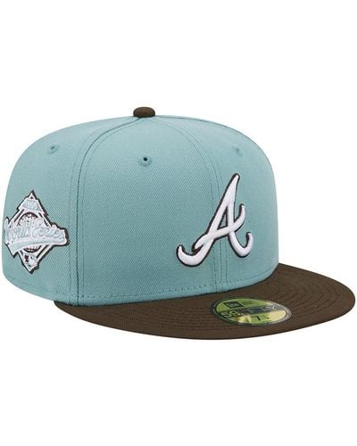 KTZ Light Blue And Brown Atlanta Braves Beach Kiss 59fifty Fitted Hat