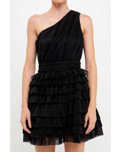 Endless Rose Tiered Tulle Mini Dress - Black