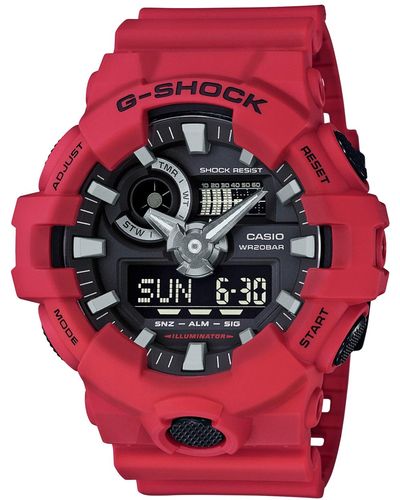 G-Shock Analog-digital Red Resin Strap Watch 53x58mm Ga700-4a