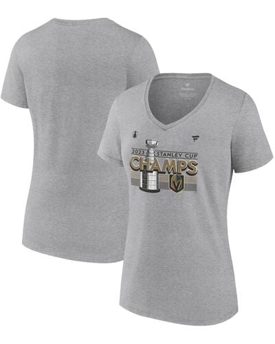 Fanatics Vegas Golden Knights 2023 Stanley Cup Champions Locker Room V-neck T-shirt - Gray