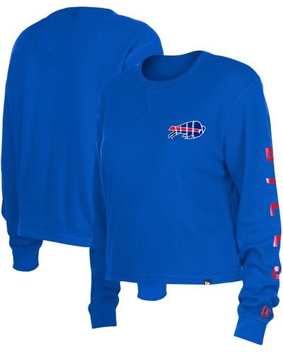 KTZ Buffalo Bills Thermal Crop Long Sleeve T-shirt - Blue