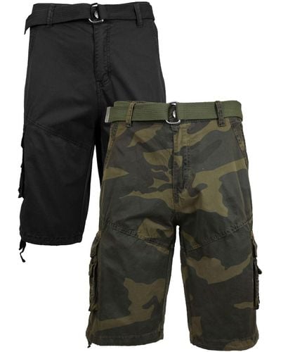 Galaxy By Harvic Belted Cargo Shorts - Black
