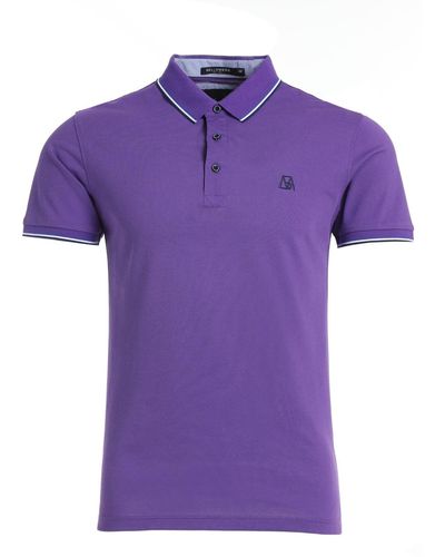 Bellemere New York Bellemere Silk Cotton Polo Shirt - Purple