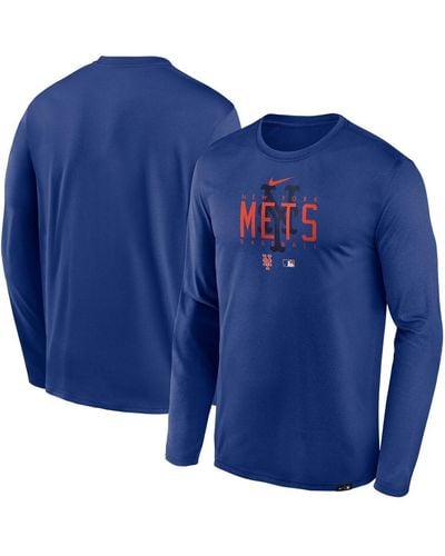 Nike New York Mets Authentic Collection Team Logo Legend Performance Long Sleeve T-shirt - Blue