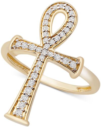 Wrapped in Love Diamond Ankh Ring (1/4 Ct. T.w. - Metallic