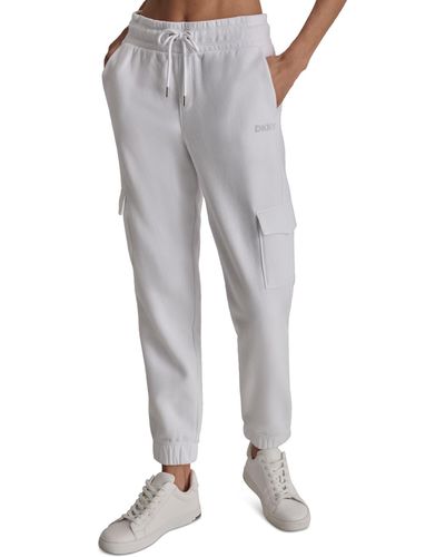 DKNY Sport Studded-logo Cargo jogger Pants - Gray