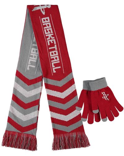FOCO And Houston Rockets Glove And Scarf Combo Set - Red
