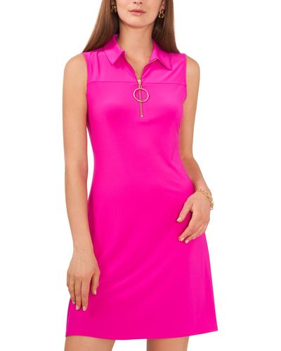 Msk Sleeveless Zip Dress - Pink