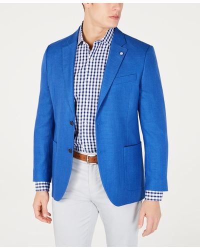Nautica Modern-fit Active Stretch Woven Solid Sport Coat - Blue