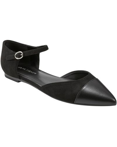 Marc Fisher Elesia Pointy Toe Dress Flat Shoes - Black