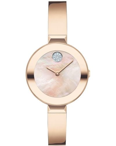 Movado Bold Bangles Swiss Quartz Ionic Plated -tone Steel Watch 28mm - Pink