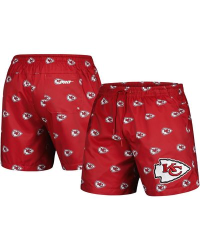 Pro Standard Kansas City Chiefs Allover Print Mini Logo Shorts - Red