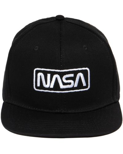 NASA Flat Bill Baseball Adjustable Cap - Black