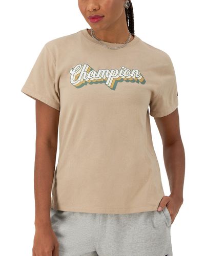 Champion Classic Logo Crewneck T-shirt - Natural