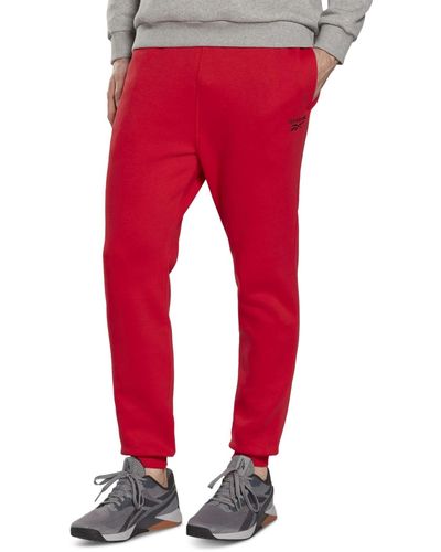 Reebok Identity Classic Fleece Drawstring-waist Logo jogger Pants - Red