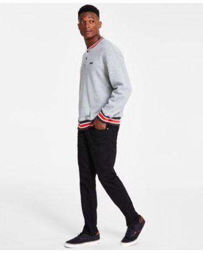 Levi's Levis Snap Front Henley Sweatshirt 511 Flex Slim Fit Jeans - White