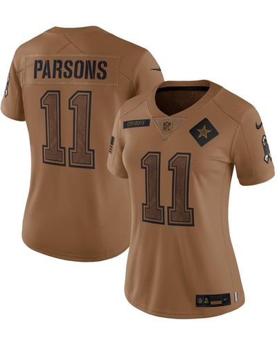 Nike Micah Parsons Distressed Dallas Cowboys 2023 Salute To Service Limited Jersey - Brown