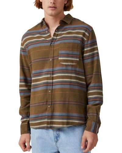 Cotton On Camden Long Sleeve Shirt - Brown