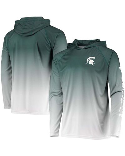 Columbia Michigan State Spartans Terminal Tackle Omni-shade Upf 50 Long Sleeve Hooded T-shirt - Green