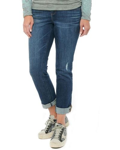 Democracy "ab" Solution Mid Rise Girlfriend Jeans - Blue