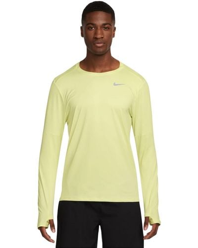 Nike Element Dri-fit Long-sleeve Crewneck T-shirt - Yellow