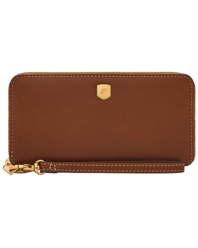 Fossil Lennox Zip Continental Wallet - Brown