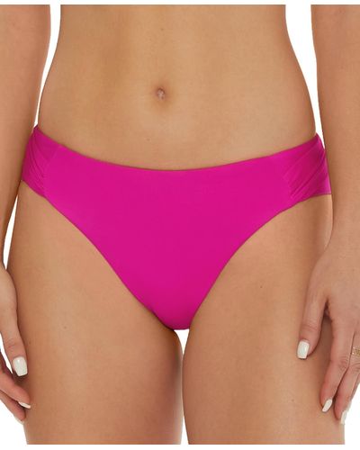 Trina Turk Monaco Shirred Hipster Bikini Bottoms - Purple