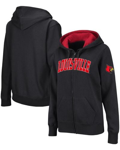 Colosseum Athletics Louisville Cardinals Arched Name Full-zip Hoodie - Black