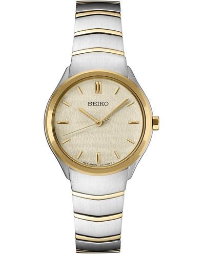 Seiko Essentials Two-tone Stainless Steel Bracelet Watch 30mm - White