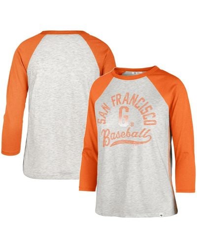 '47 San Francisco Giants City Connect Retro Daze Ava Raglan 3/4-sleeve T-shirt - Orange