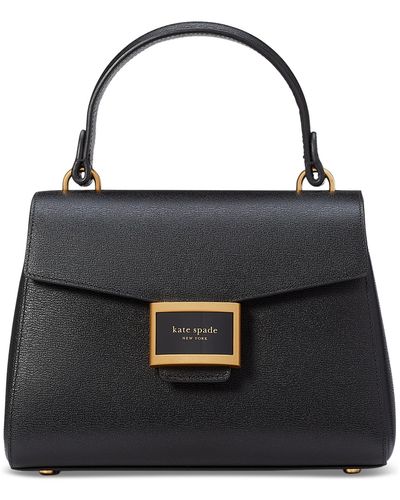 Kate Spade Katy Textured Leather Small Top Handle Crossbody - Black