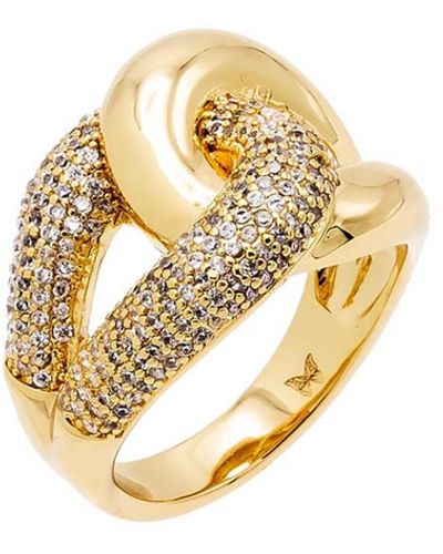 By Adina Eden Solid And Pave Intertwined Ring - Metallic