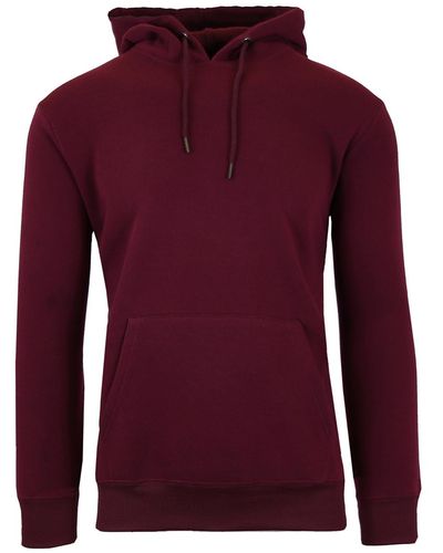 Galaxy By Harvic Oversized Slim-fit Fleece-lined Pullover Hoodie - Purple