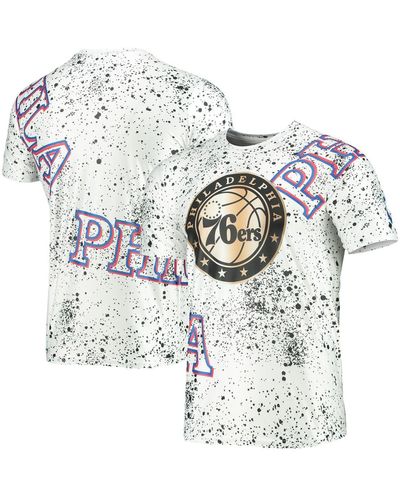 FISLL Philadelphia 76ers Gold Foil Splatter Print T-shirt - White