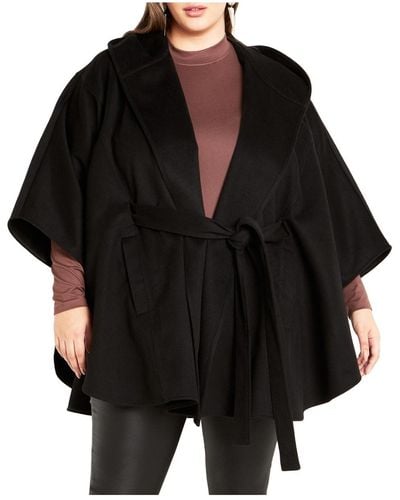 City Chic Plus Size Eve Coat - Black