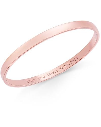 Kate Spade Tone Engraved Idiom Bracelet - Pink
