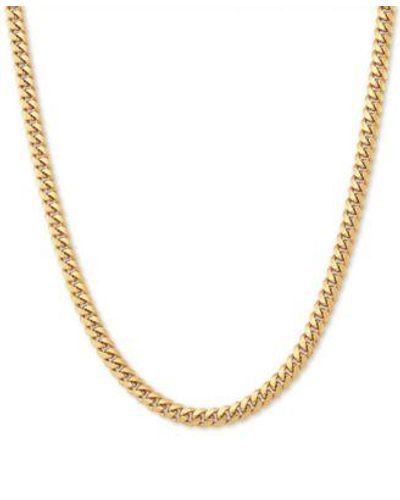 Macy's Cuban Link Chain Necklaces In Sterling Silver 18k Gold Plated Sterling Silver - Metallic